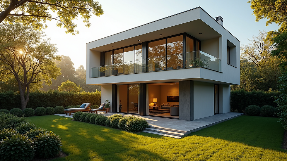 High angle view of residential home featuring impact windows