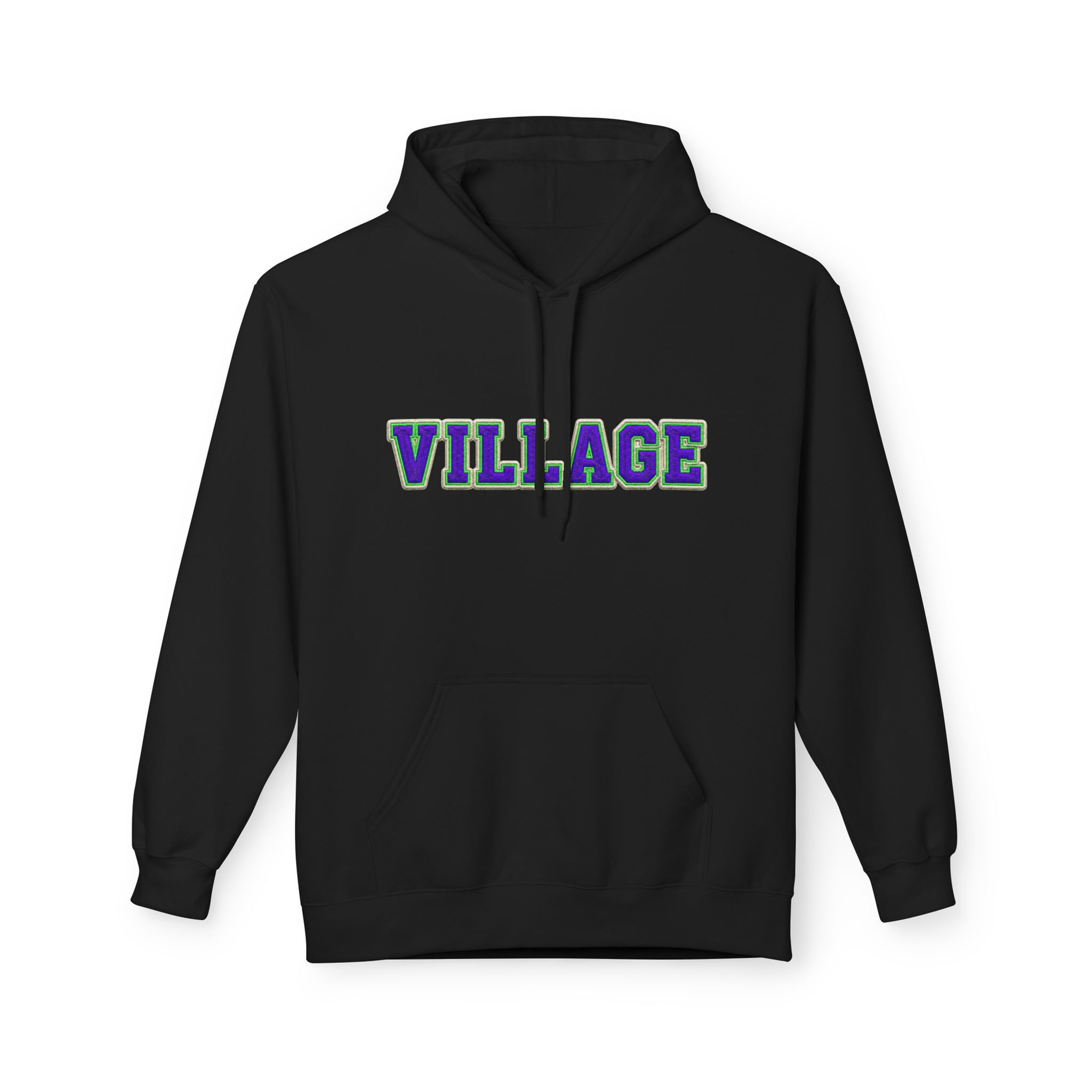 UJAMAA Village College-Style Hoodie — Retro Lettering Pullover