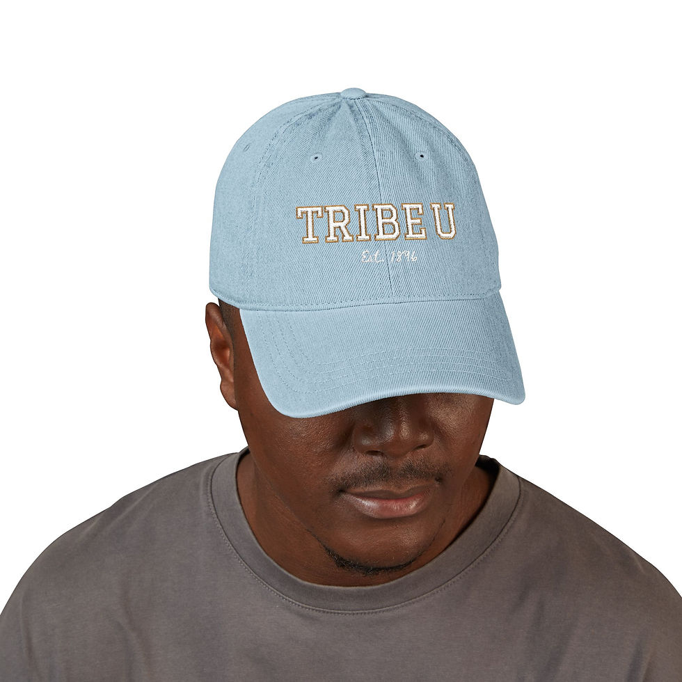Thumbnail: Embroidered Denim Hat - "TRIBE U" Vintage Baseball Cap