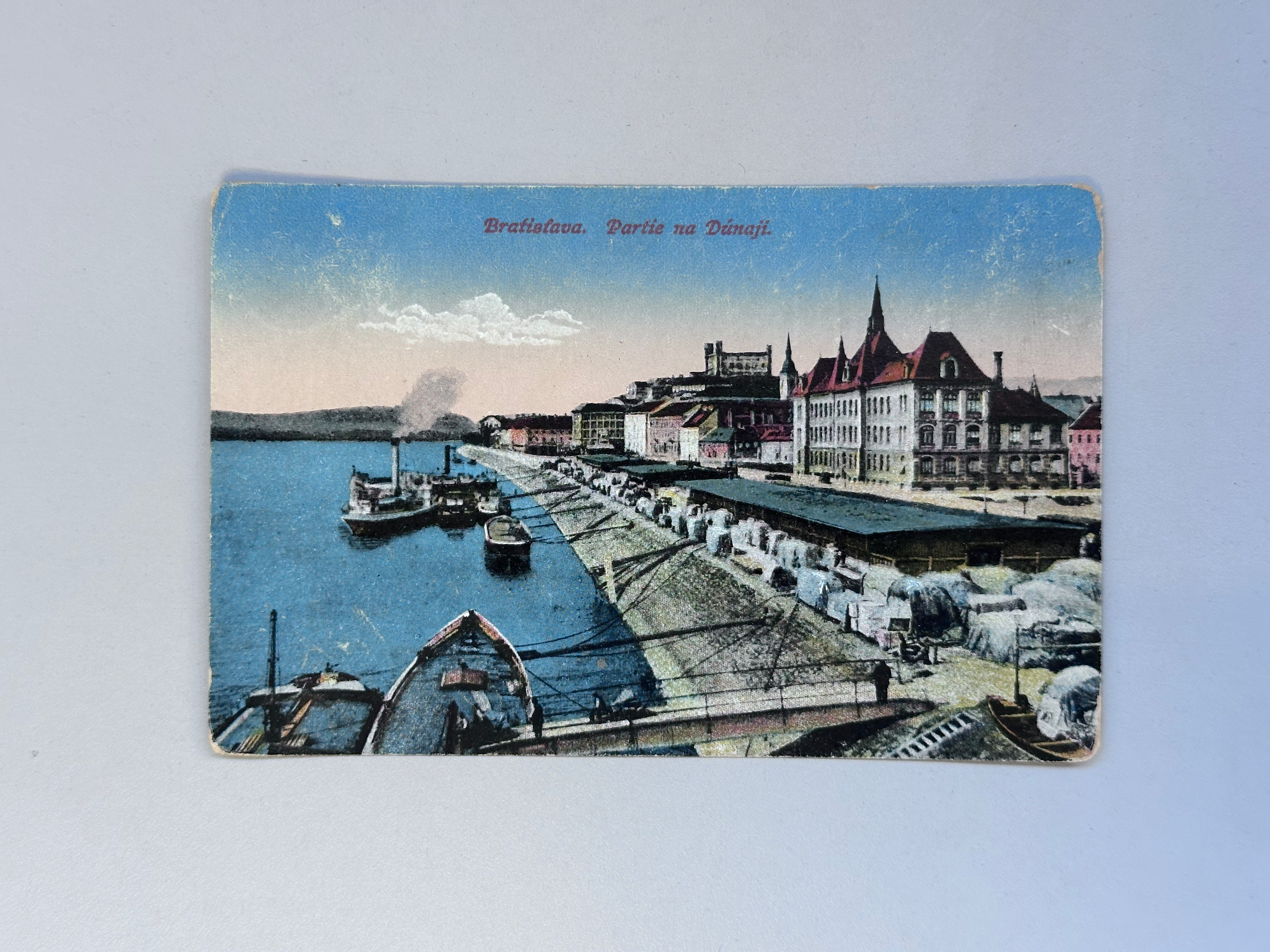 Pohľadnica Bratislava: Partie na Dúnaji