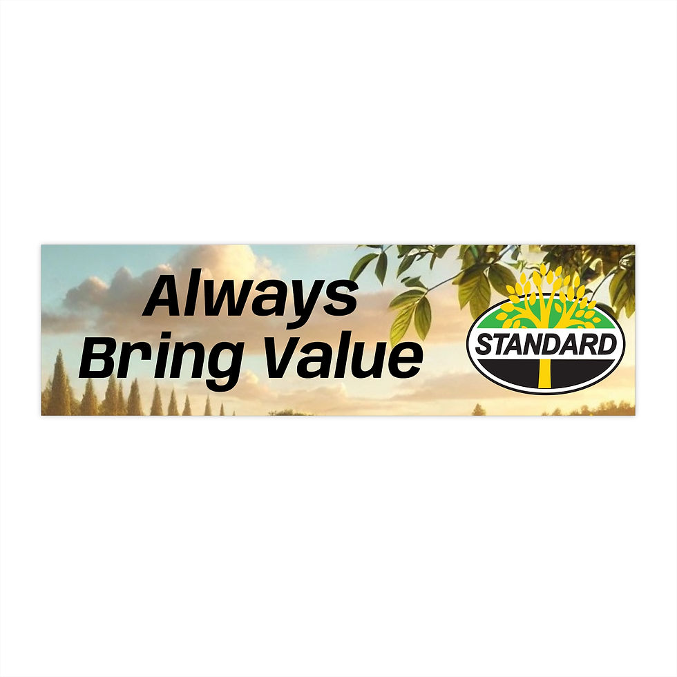 Thumbnail: "Always Bring Value" Standard Nursery Core Values Bumper Sticker