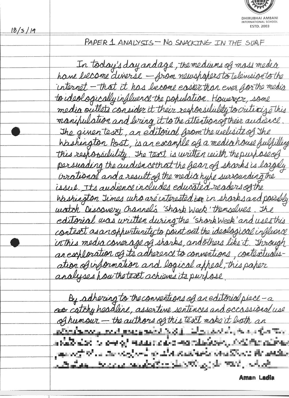 Thumbnail: English SL L&L Paper 1