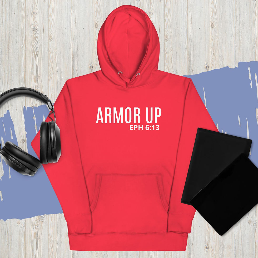 Thumbnail: Armor Up Eph 6:13 (White Lettering) Unisex Hoodie