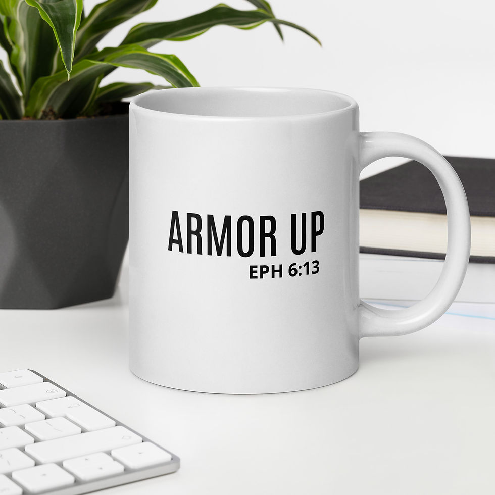 Thumbnail: Armor Up EPH 6:13 with AUBTL Logo, White glossy mug