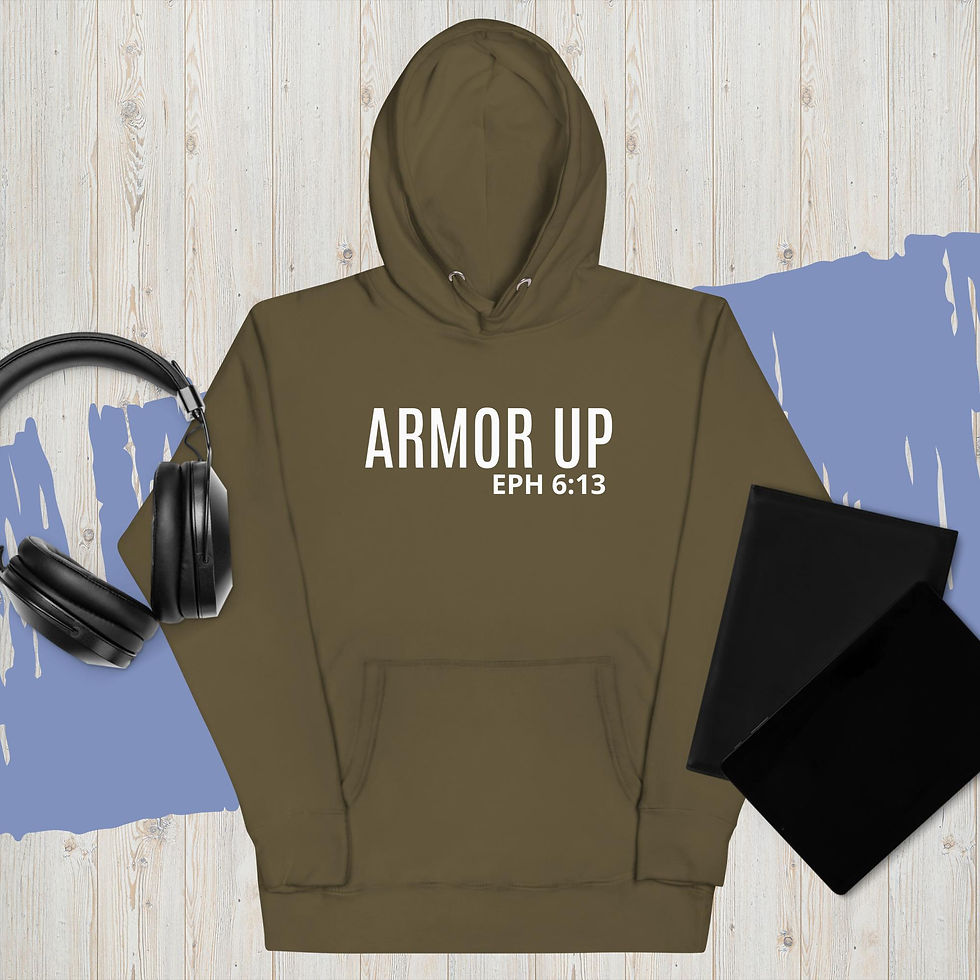 Thumbnail: Armor Up Eph 6:13 (White Lettering) Unisex Hoodie