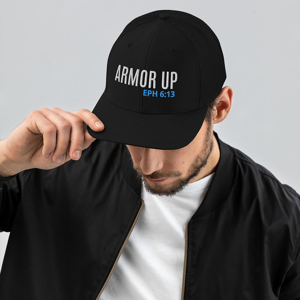 Thumbnail: Armor Up EPH 6:13 (dual color lettering) Trucker Cap