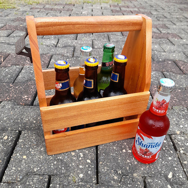 Thumbnail: Personalized Wooden Bottle Caddy with Metal Bottle Opener