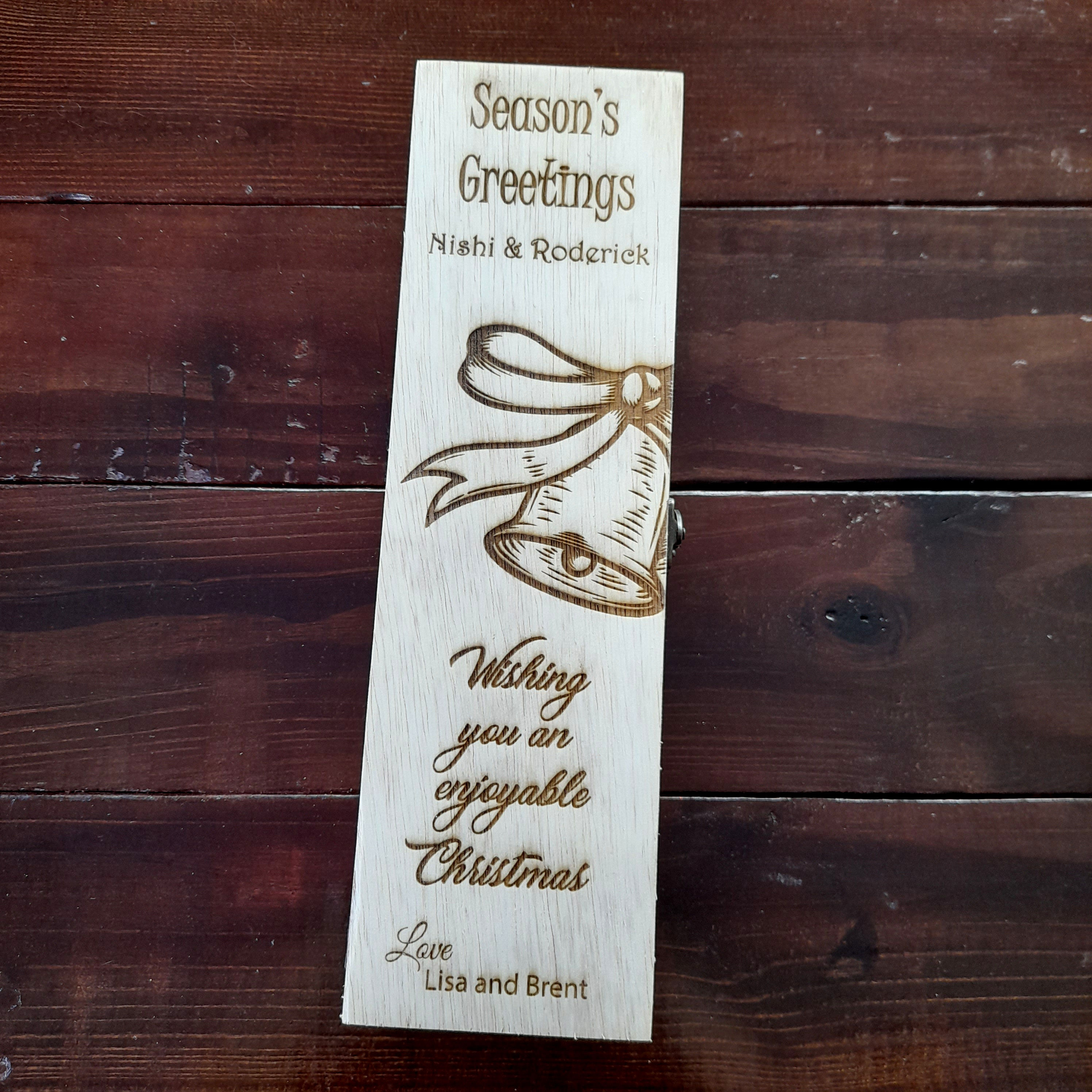 Personalized Wine Box - Christmas Bell
