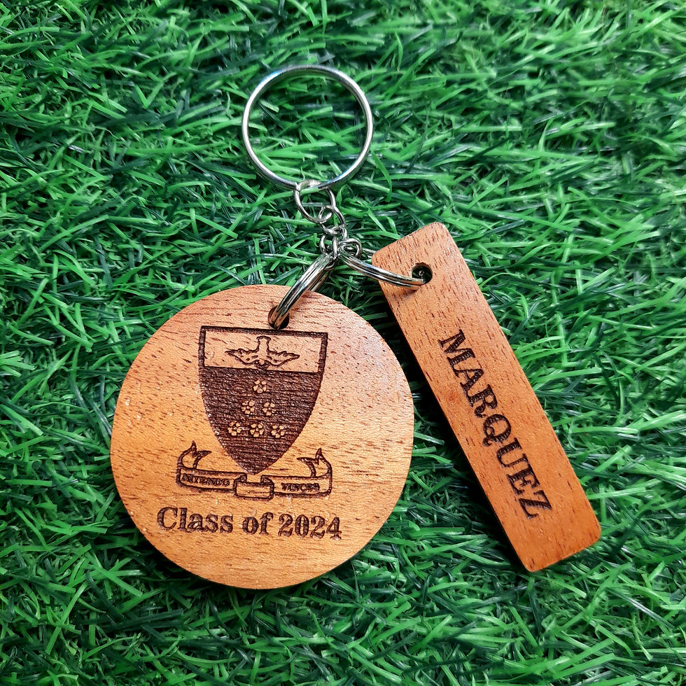 Thumbnail: Wooden Keychain Tokens - Logo Circle & Name