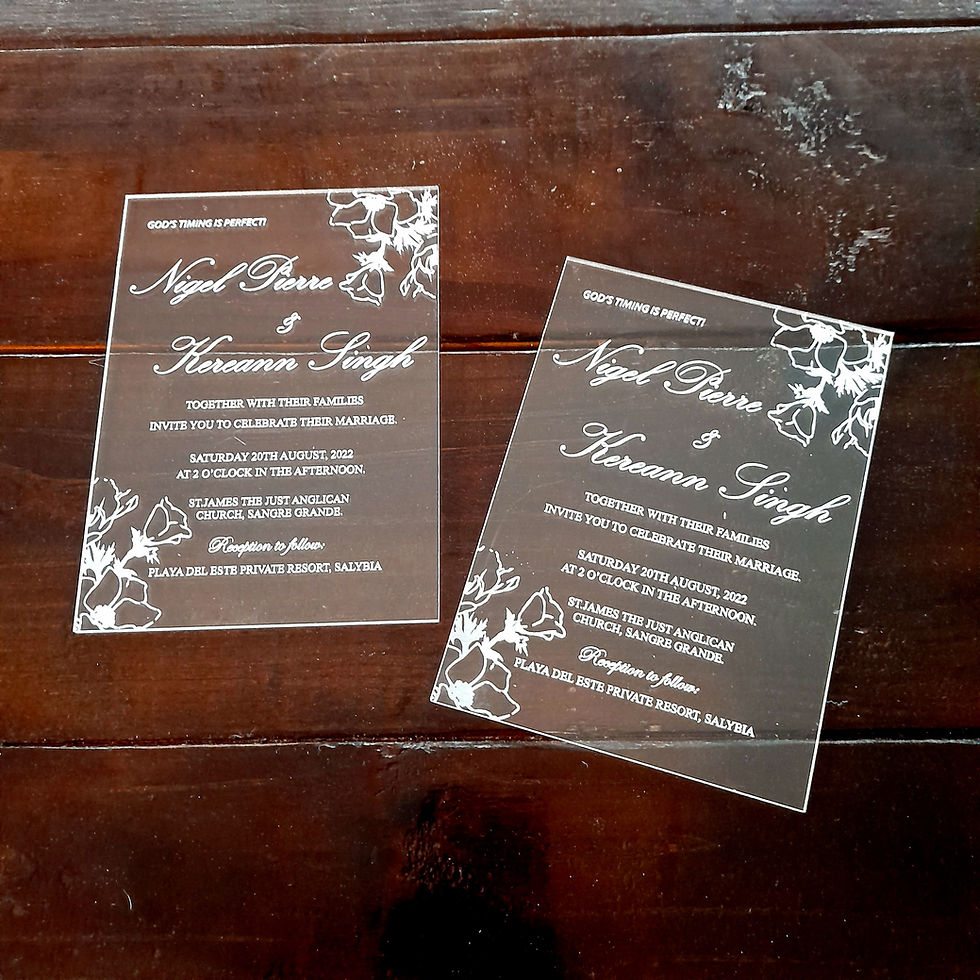 Thumbnail: Acrylic Invitations - Floral Corners