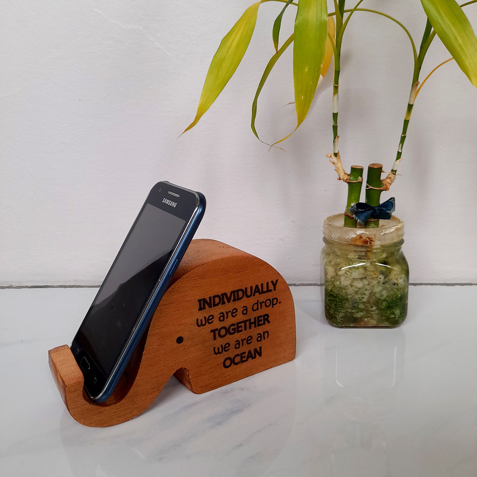 Thumbnail: Personalized Wooden Phone Holder - Elephant