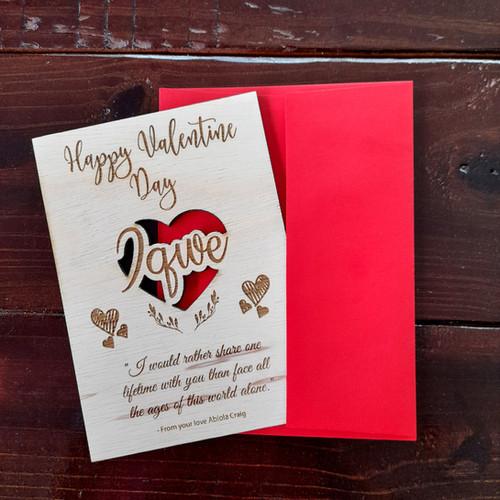 Personalized Wooden Valentine's Post Card - Name in Heart | Personalize ...