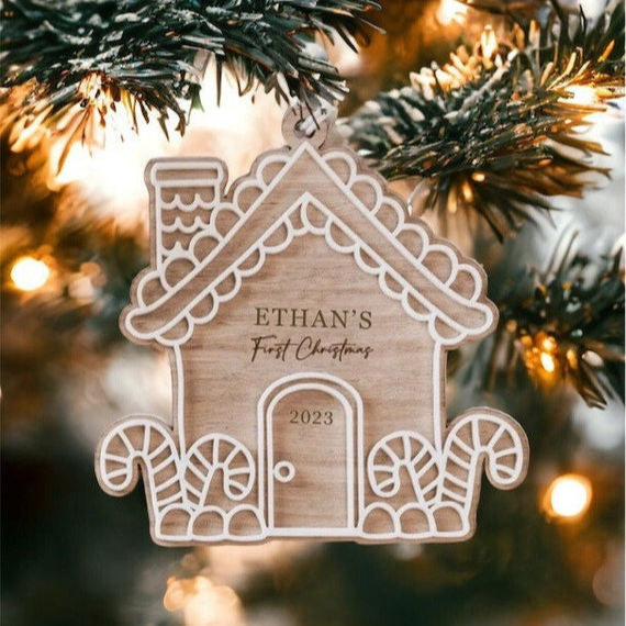Personalized Christmas Ornament - Gingerbread House