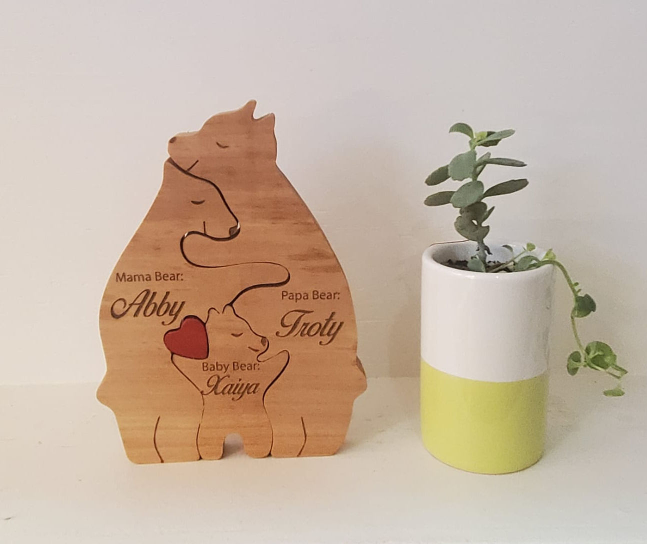 Personalized Wooden Bear Puzzle Family