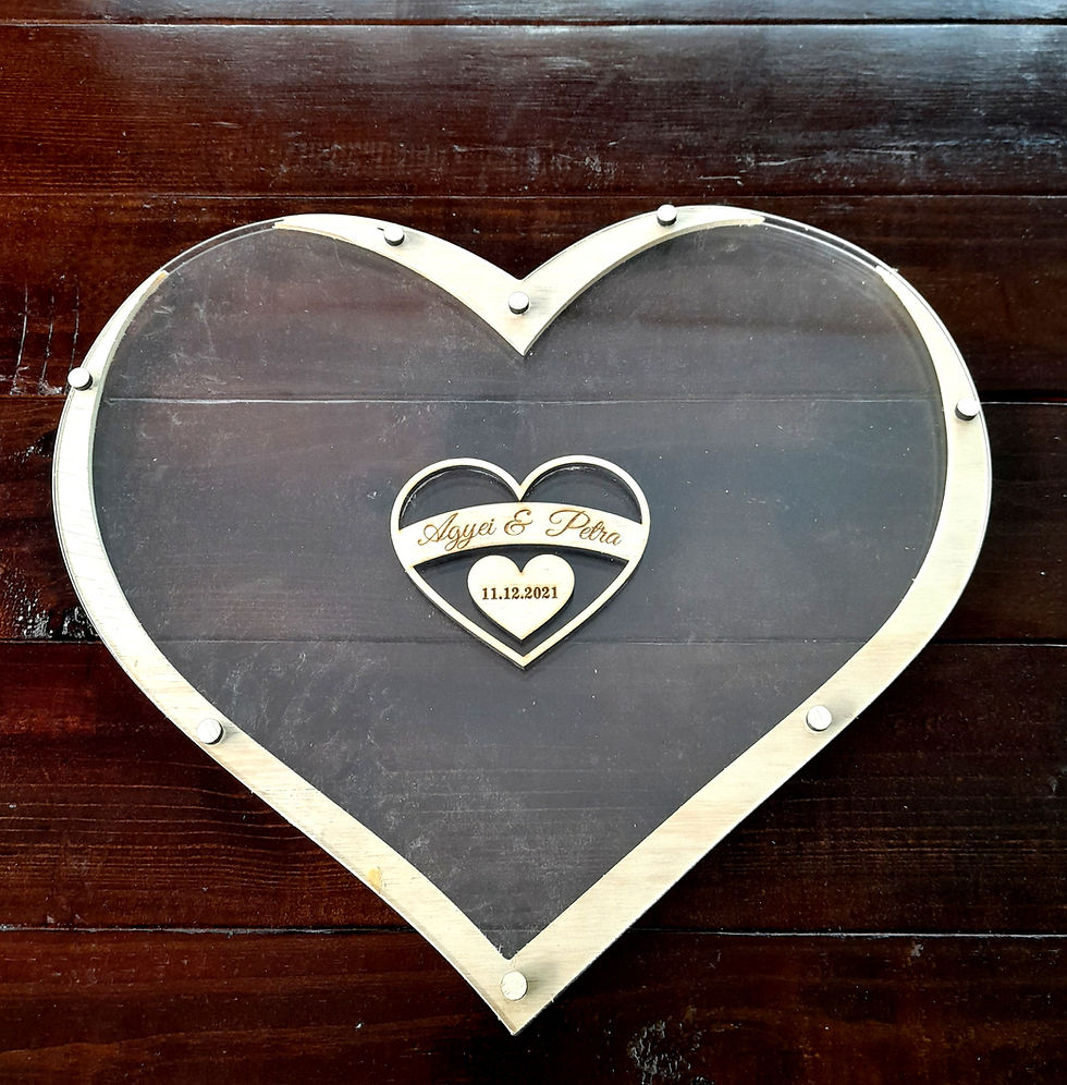 Thumbnail: Signing Board - Double Acrylic Single Heart Signing Board