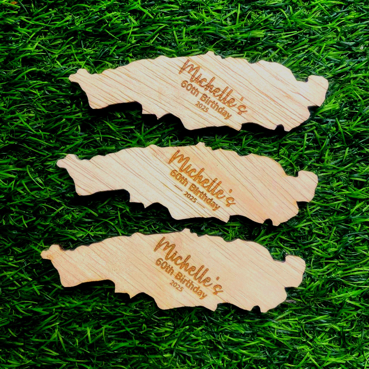 Wooden Fridge Magnets - Country Shape