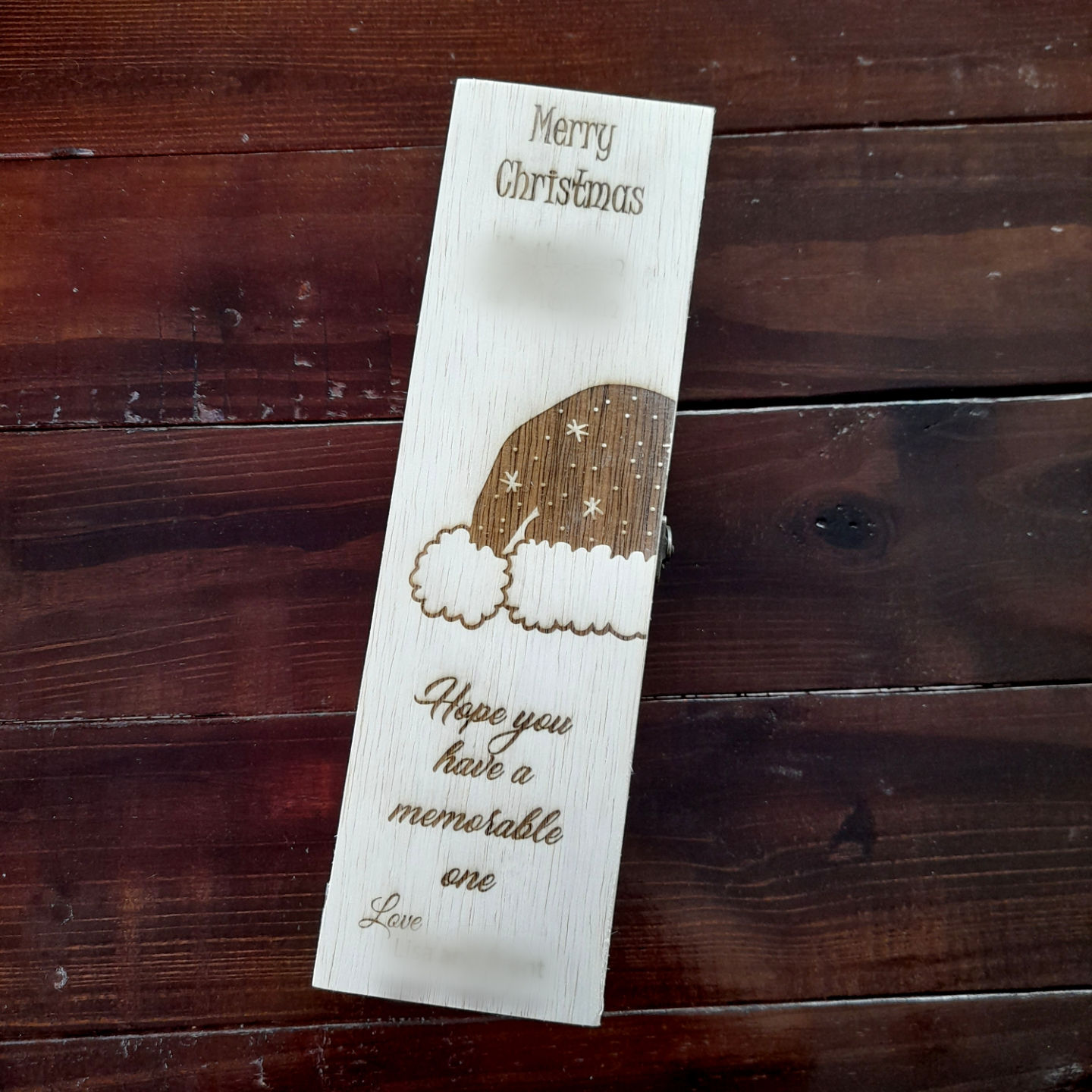 Personalized Wine Box - Santa's Hat