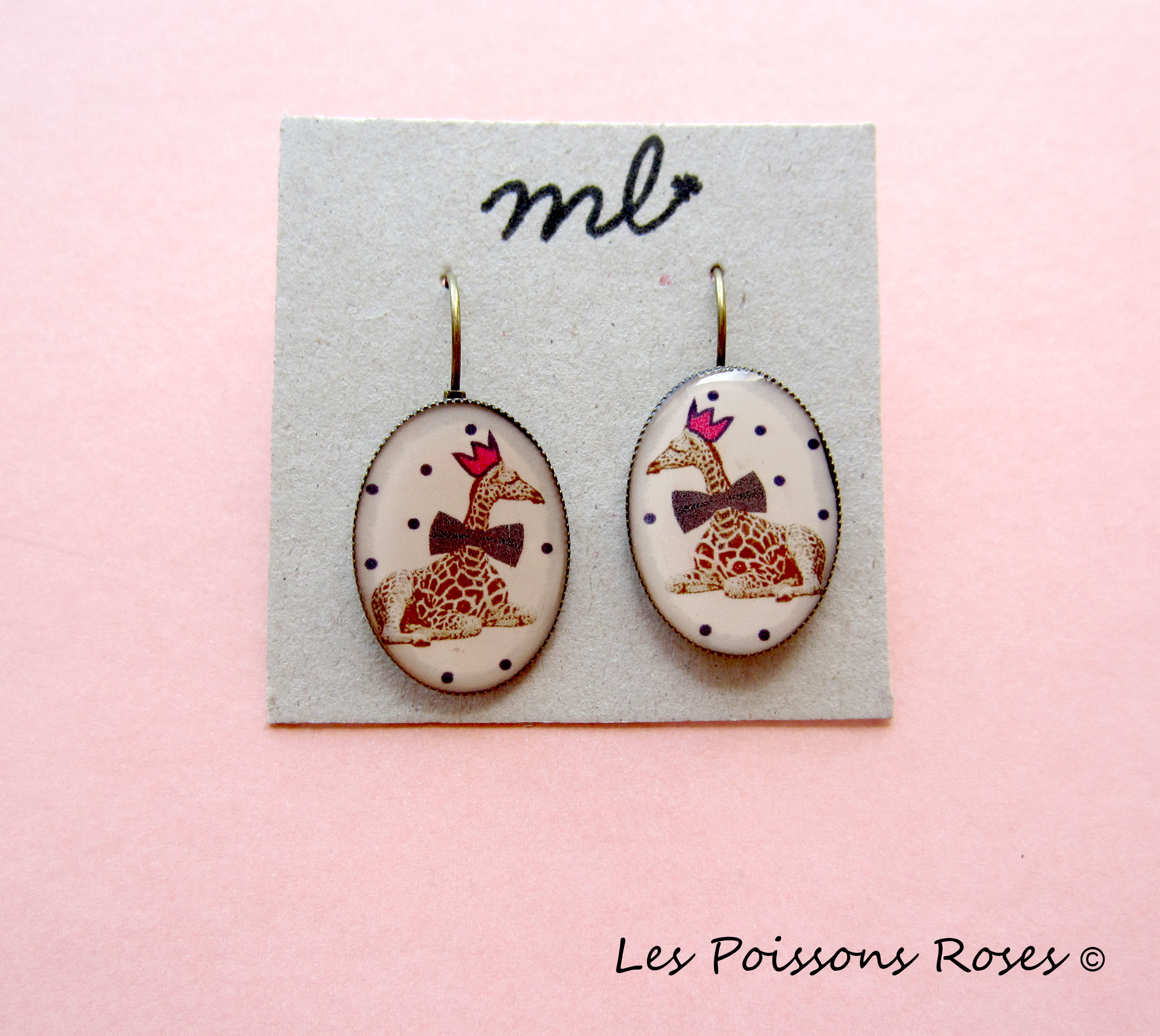 Girafes couronne rose