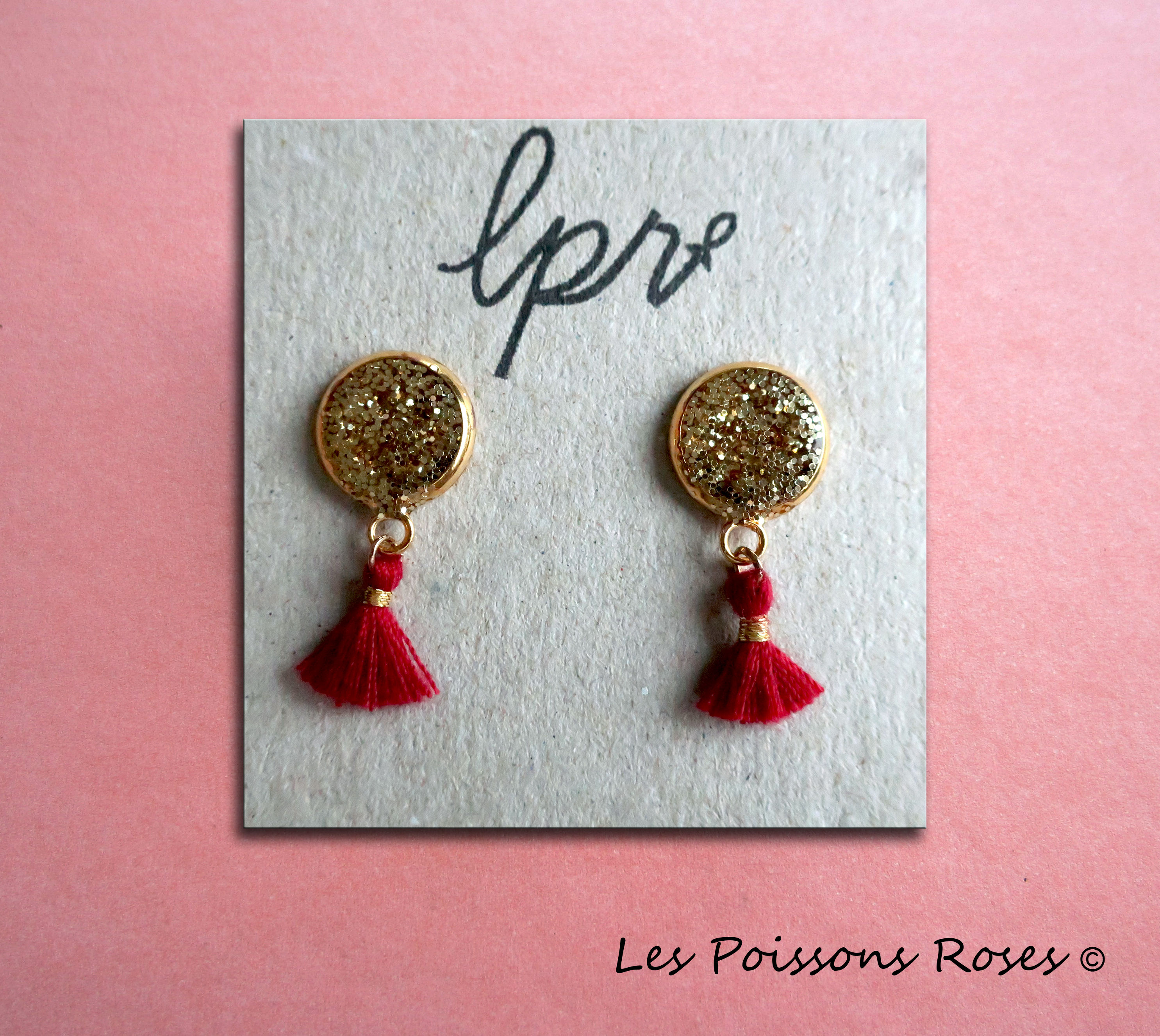 Golden & Pompons bordeaux
