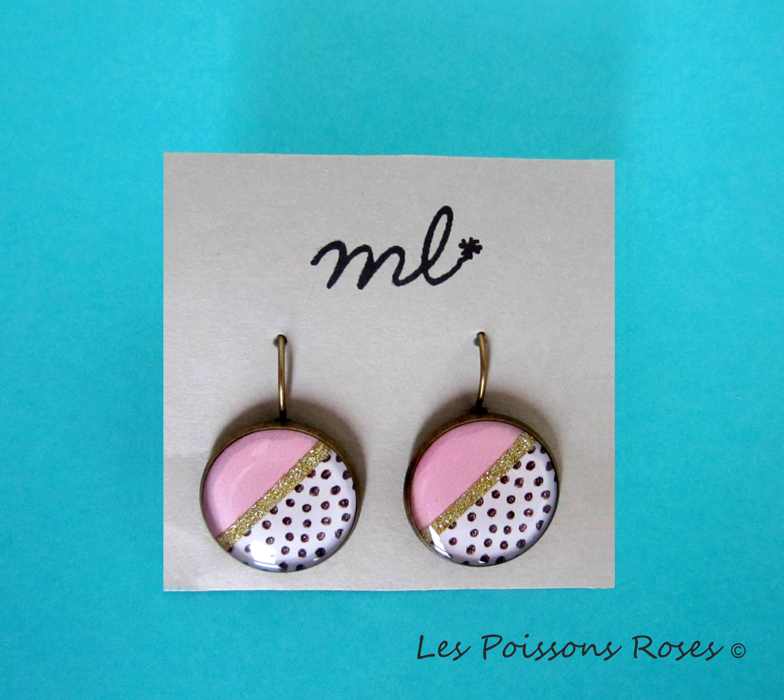 Pois bicolores rose pastel