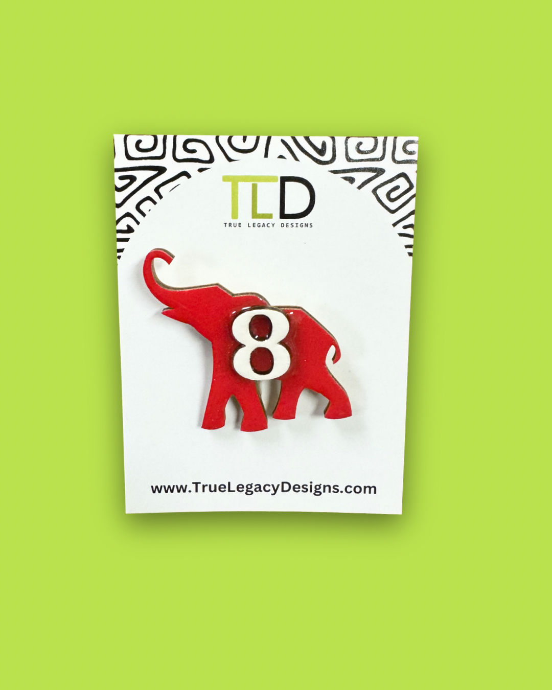 Custom Elephant Line Number Pin