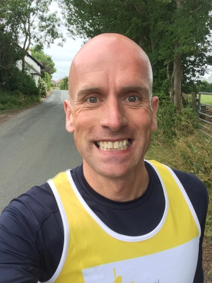 man posing in marathon