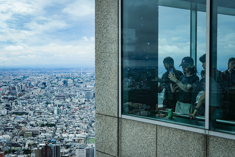 Visitors to the Tokyo Metropolitan Government Building can take photos of the amazing views over the city