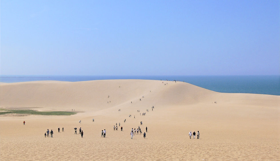 One of the best beaches in Japan? Tottori sand dunes definitely draw countless Japanese tourists in summer