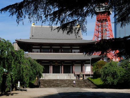 Historic Zojoji Temple has a unique backdrop and wonderfully peaceful gardens to explore