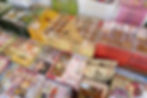 A display of Japanese omiyage cookies and crackers in beautiful boxes make the perfect souvenirs.