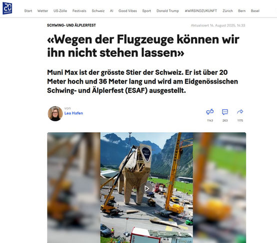 Bericht über MuniMAX auf 20 Minuten vom 14.8.2025