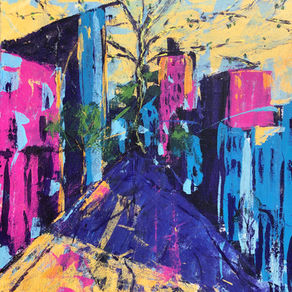 Downtown Lexington Abstract Impressionist Acrylic