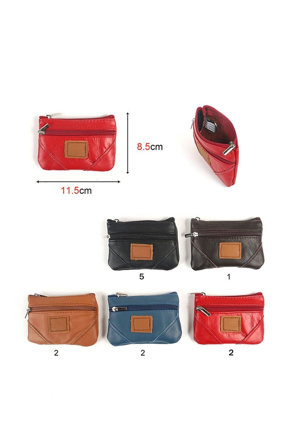 Thumbnail: Unisex Soft Leather Wallet Coin Pouch Key Money Holder Wallet