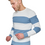 Thumbnail: Mens Comfort Jumper Two Tone Striped Sweater V-Neck Pullover Winter Sweater