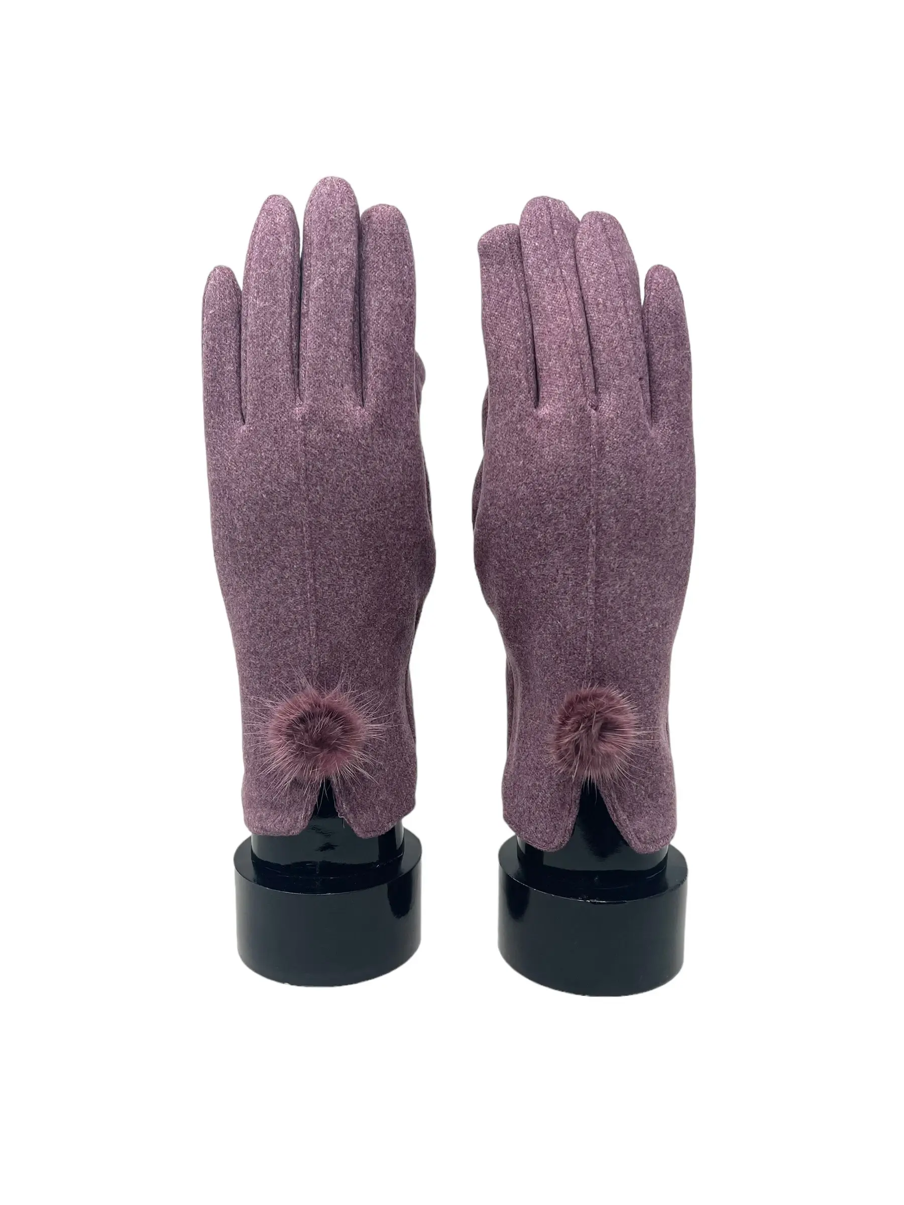 Women touch gloves Pompom