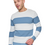 Thumbnail: Mens Comfort Jumper Two Tone Striped Sweater V-Neck Pullover Winter Sweater