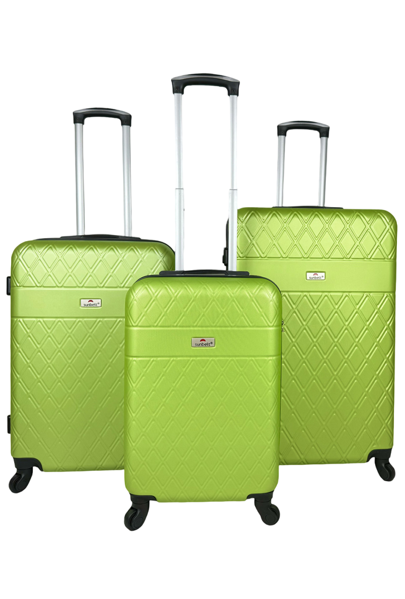 Thumbnail: Set of 3 reinforced ABS suitcases cabin luggage travel bags lightweight 4 wheels