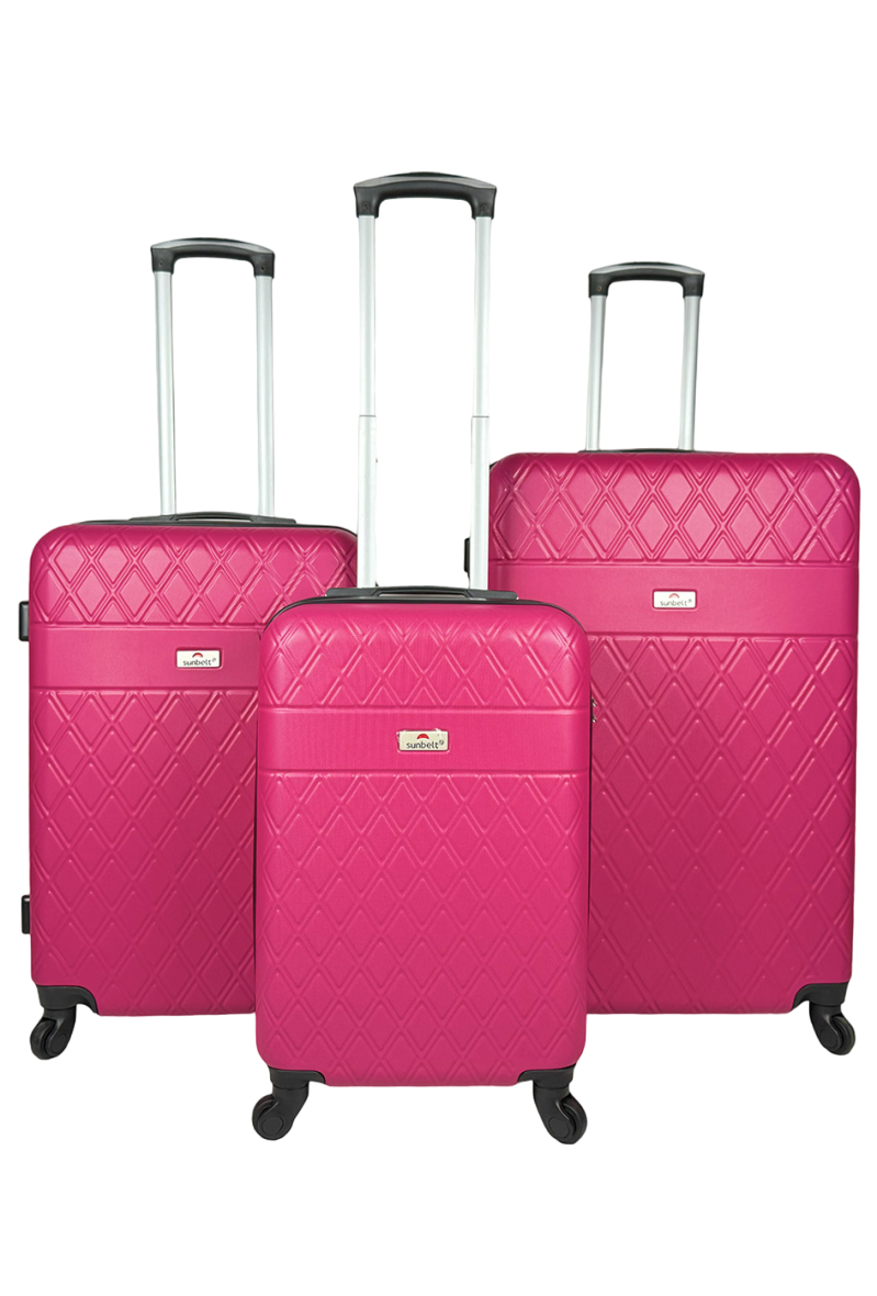 Thumbnail: Set of 3 reinforced ABS suitcases cabin luggage travel bags lightweight 4 wheels