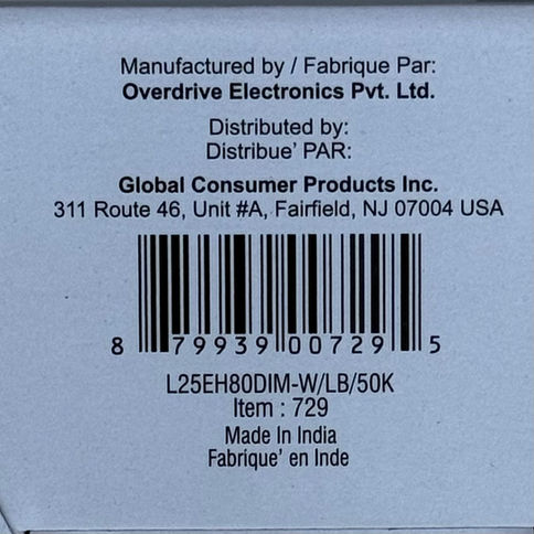Overdrive 729 EH80 25W 5000K LED