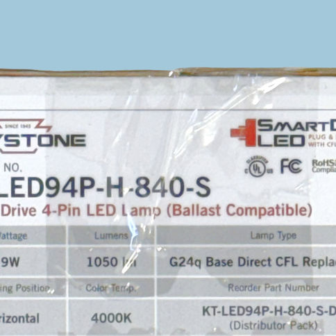 Keystone 9W 4-Pin G24q GX24q Horizontal 4000K Ballast Compatible LED PL Lamp