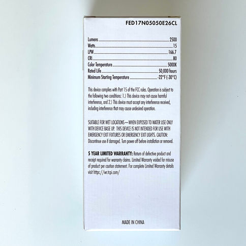 TCP FED17N05050E26CL 15W 5000K High Lumen Clear LED ED17 Filament Bulb 70W Equal