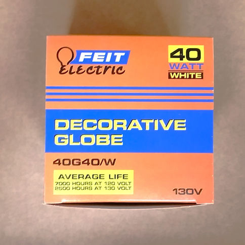 Feit 40G40/W -130 40W 5" White Incandescent Decorative Globe Bulb