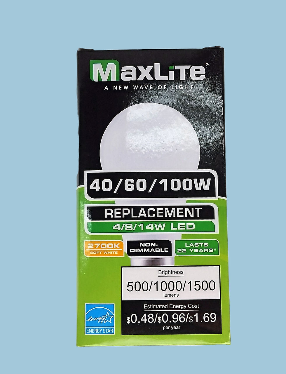 Maxlite 14A19/3WLED27 4/8/14W 2700K A19 3-Way LED Light Bulb 40/60/100W Equal