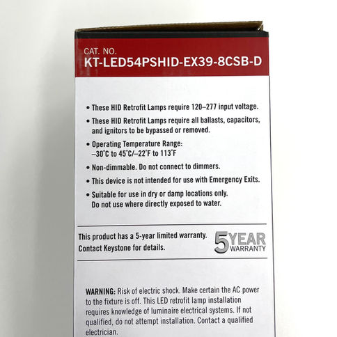 Keystone 54W/45W/36W Color/Temperature Select LED COB Retrofit Lamp 200W HID