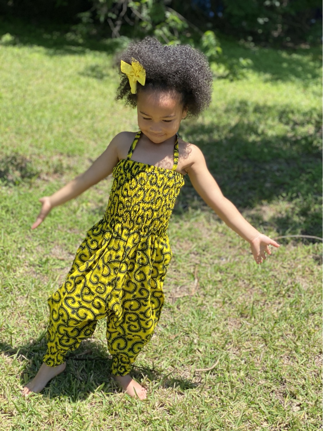 YELLOW SWIRL ANKARA JUMPSUIT