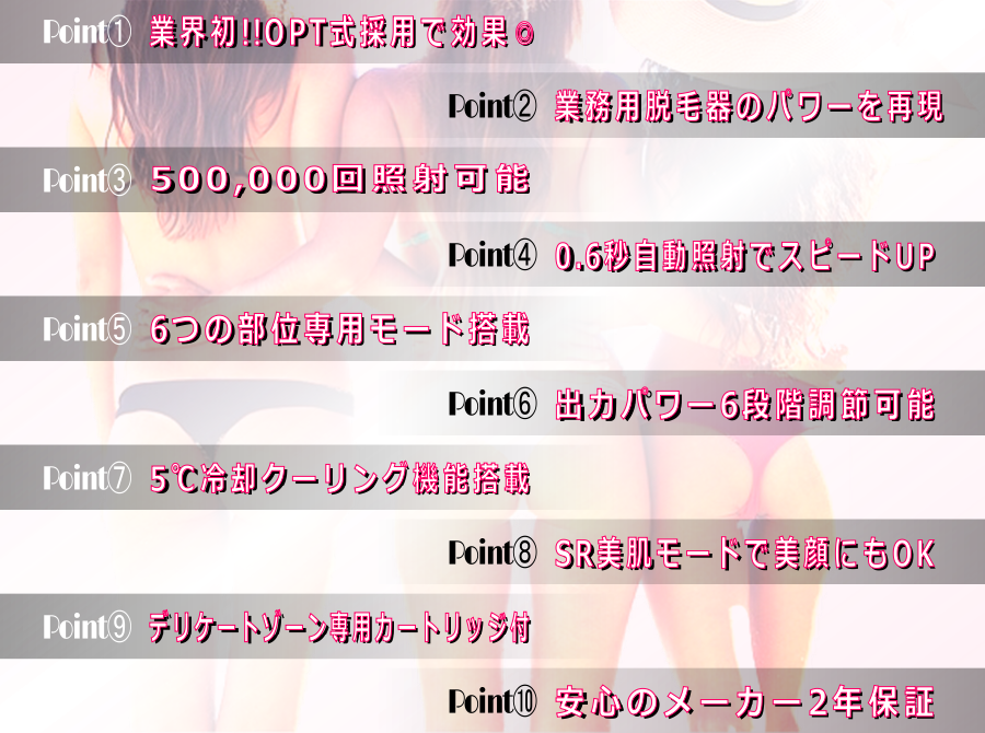 サムネイル： BoSidin脱毛器（ホワイト×ゴールド）【50万発照射  照射ヘッド180度回転 フラッシュ 連射 ムダ毛処理 全身ケア VIO脱毛  6段階のレベル調節可能