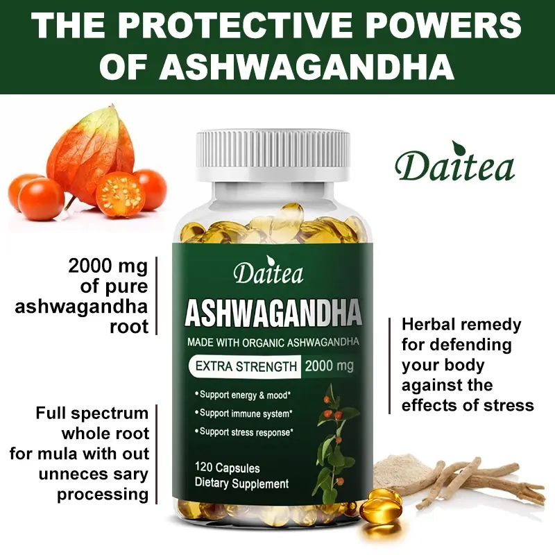 Thumbnail: Daitea Organic Ashwagandha Extract Capsules 2000mg for Energy