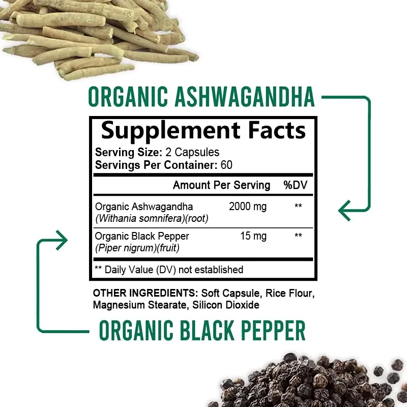 Thumbnail: Daitea Organic Ashwagandha Extract Capsules 2000mg for Energy