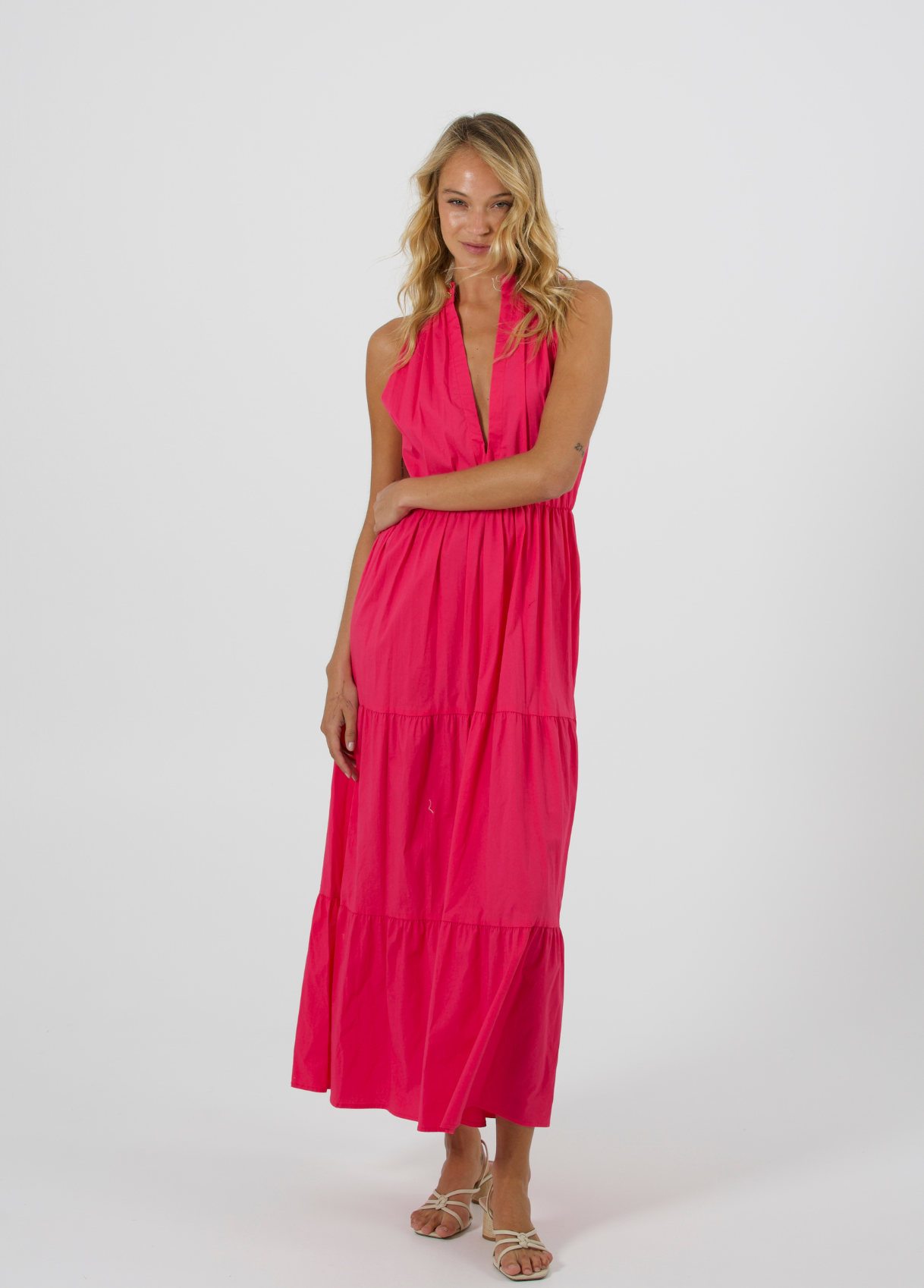 Robe longue à volants