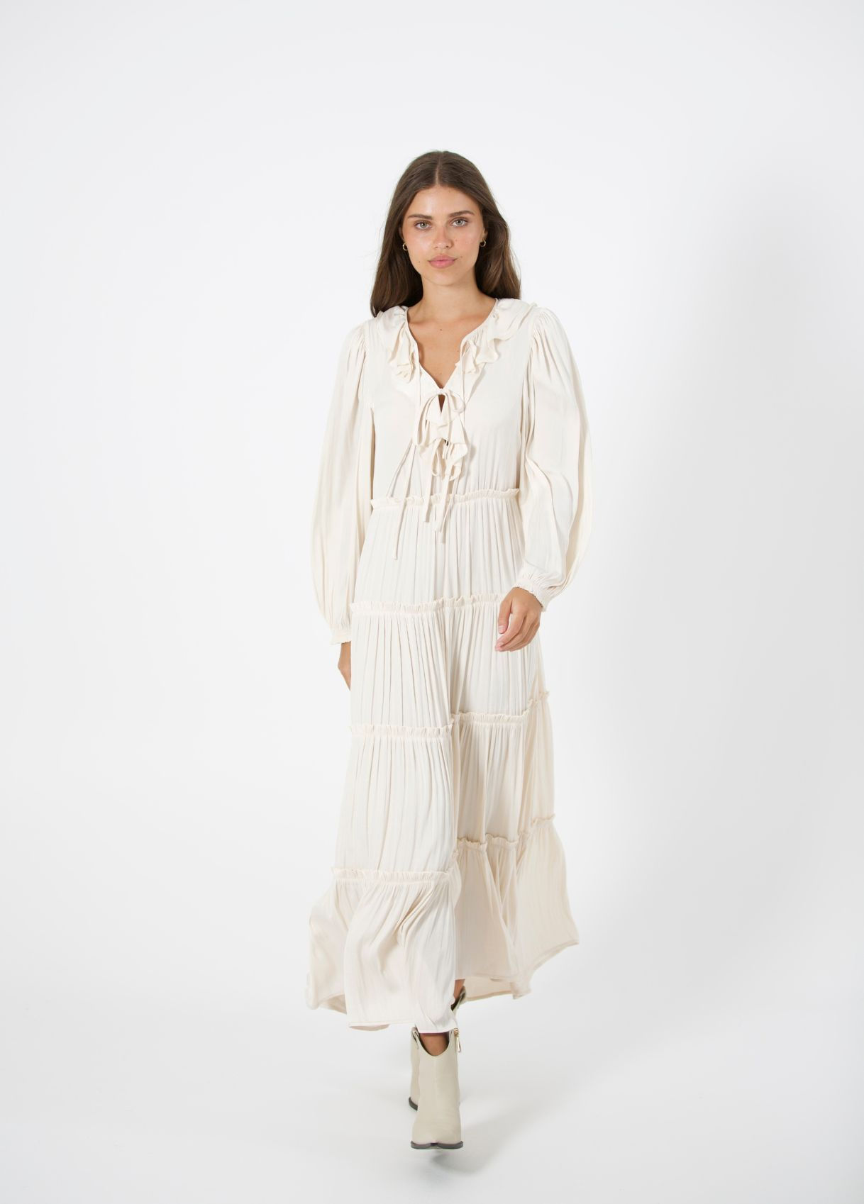 Robe longue à volants